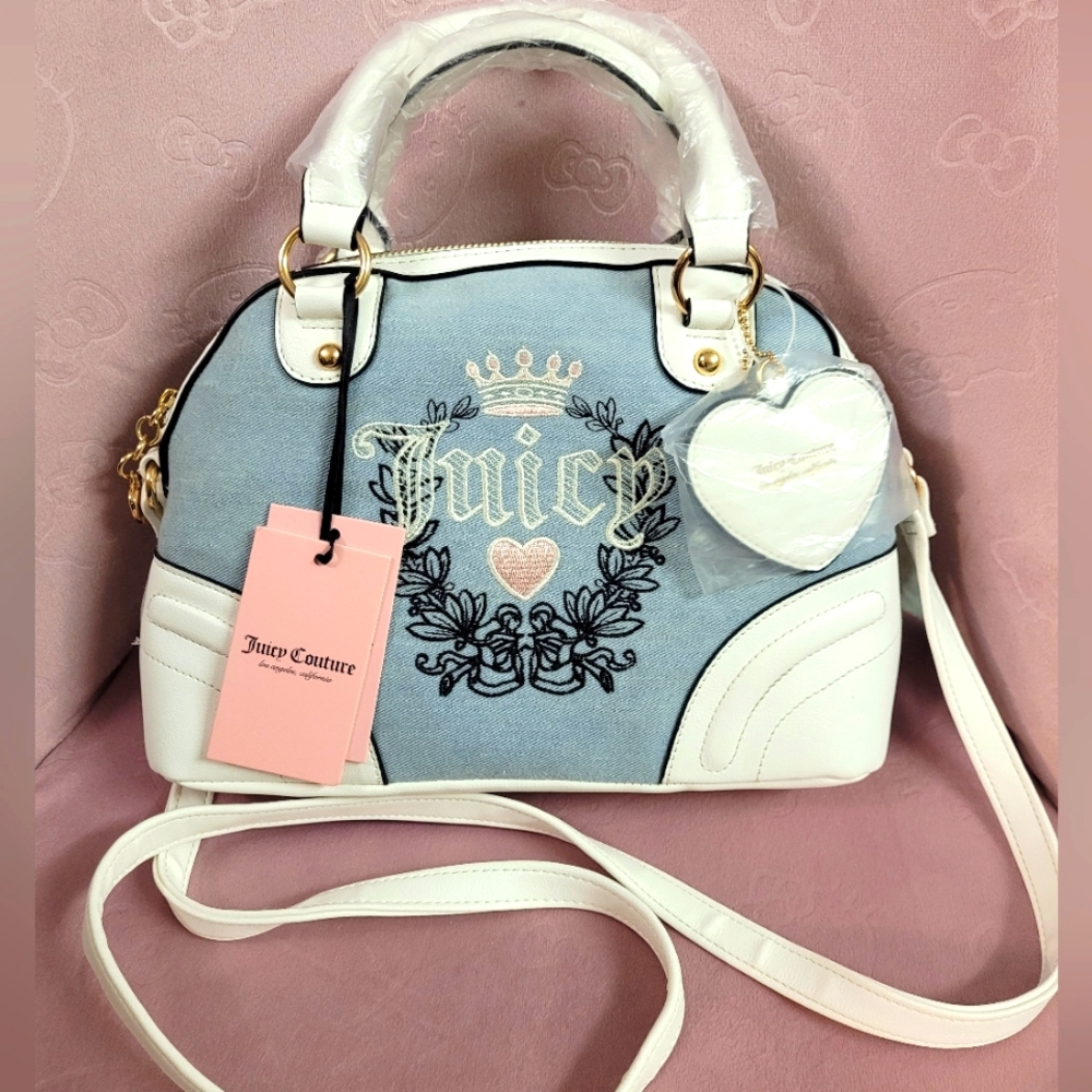 juicy couture denim heritage satchel